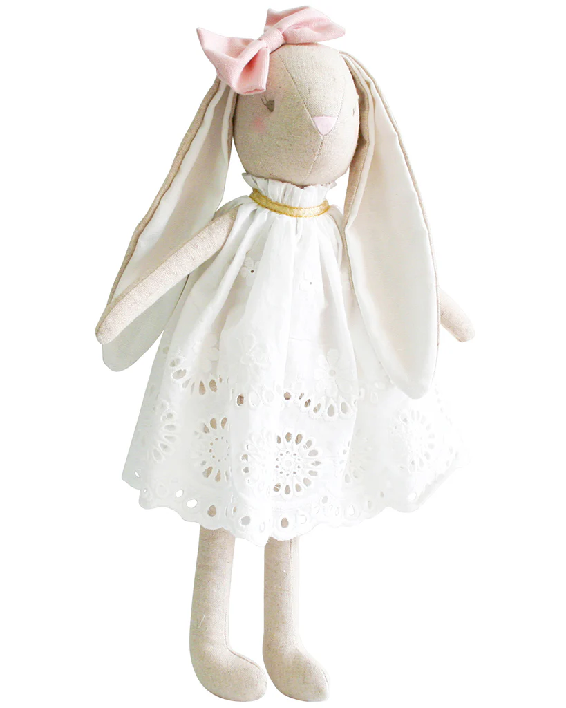 Alimrose Baby Broderie Bunny Plush Toy 25cm - Image 2