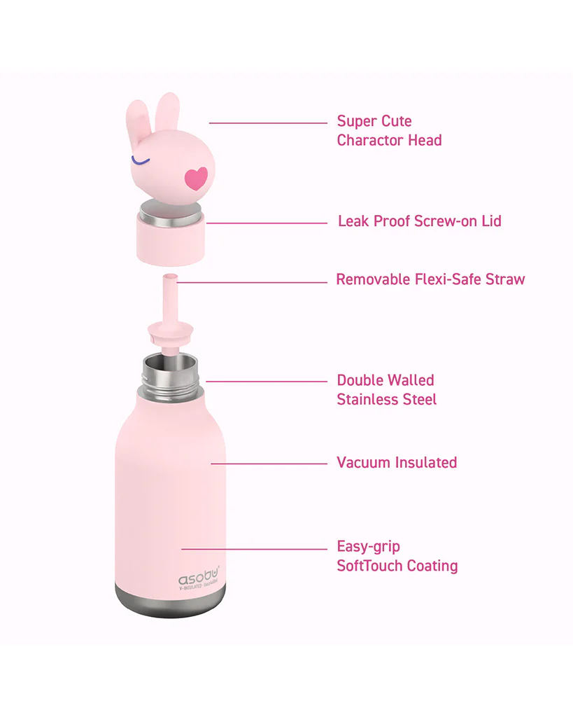 Asobu 16oz Bestie Insulated Stainless Steel Water Bottle - Bubbles the Bunny - Image 4