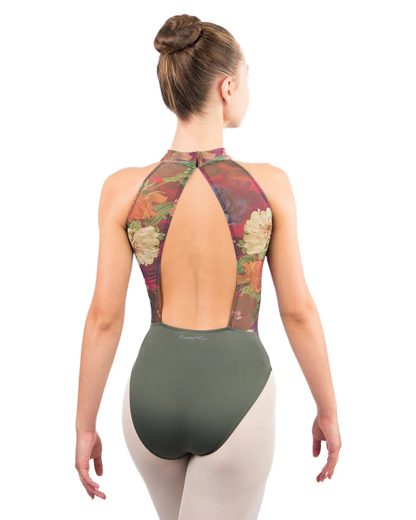 Ballet Rosa Avery High Neck Open Back Sleeveless Leotard - Womens - Floral Print - Image 2