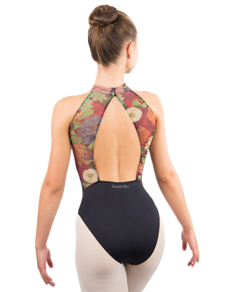 Ballet Rosa Avery High Neck Open Back Sleeveless Leotard - Womens - Floral Print - Image 4