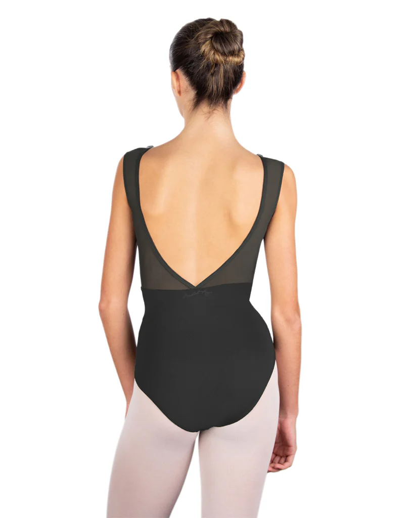 Ballet Rosa Caprice Boat Neck Floral Lace Front Open Mesh Back Tank Leotard - Womens - Image 2