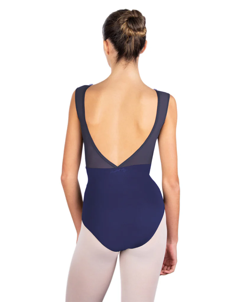 Ballet Rosa Caprice Boat Neck Floral Lace Front Open Mesh Back Tank Leotard - Womens - Image 4