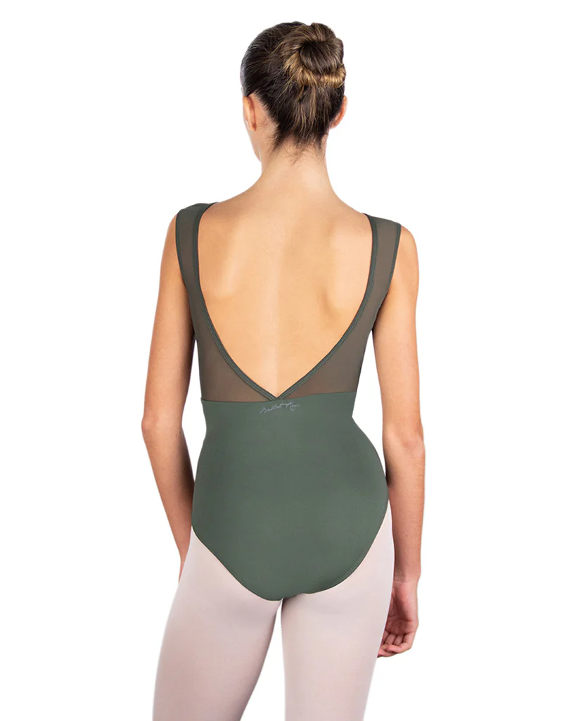 Ballet Rosa Caprice Boat Neck Floral Lace Front Open Mesh Back Tank Leotard - Womens - Image 6