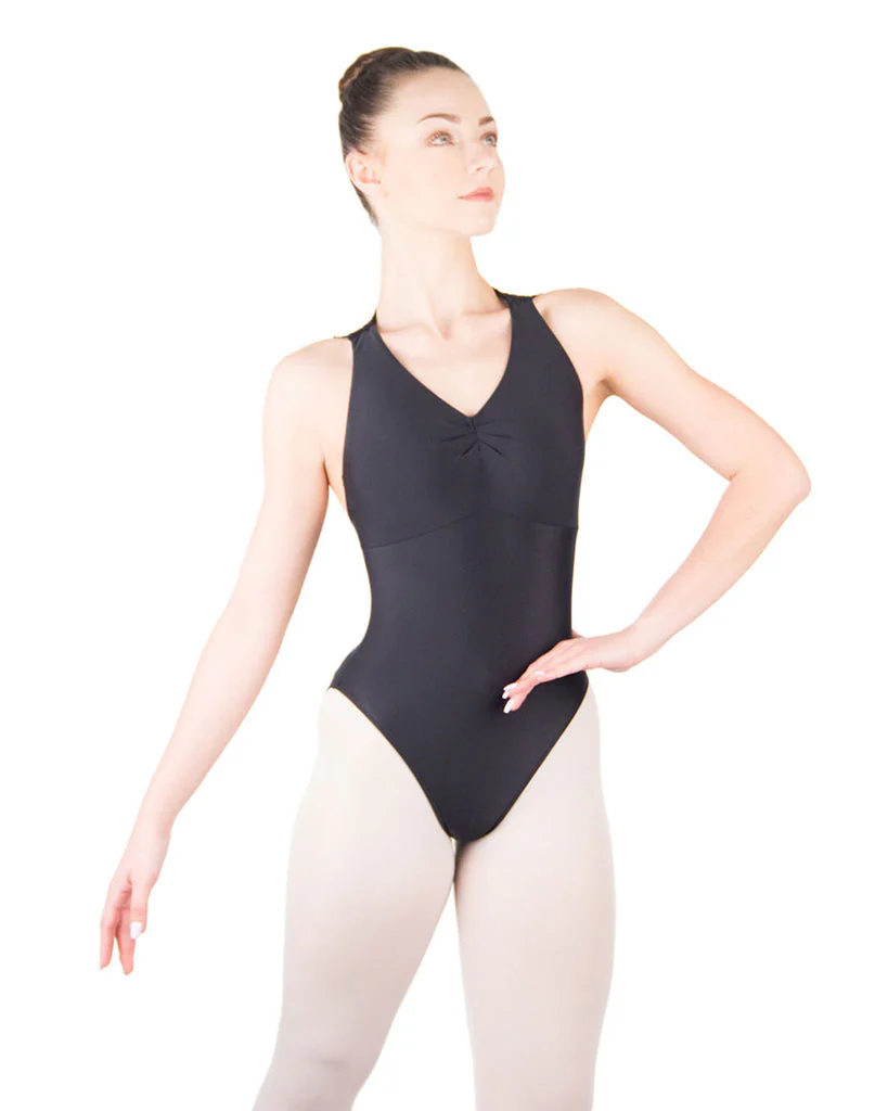 Ballet Rosa Esther V-Neck Zip Back Floral Mesh Lace Tank Leotard - Girls - Image 5