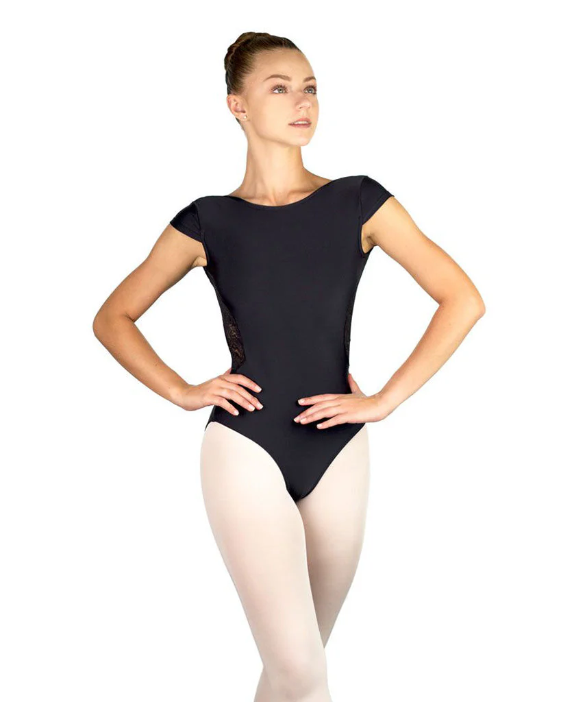 Ballet Rosa Maeva Boatneck Lace V-Back Cap Sleeve Leotard - Womens - Image 3