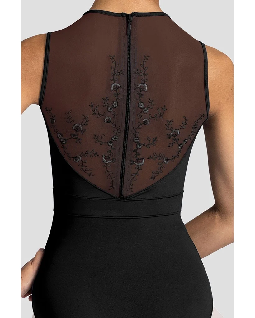 Bloch Alyssa High Neck Embroidered Mesh Back Sleeveless Leotard - L3375 Womens - Image 3
