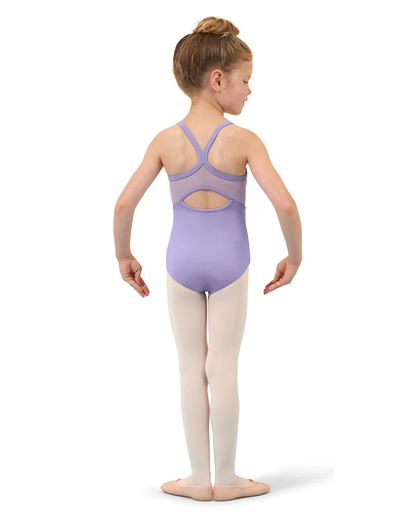 Bloch Bianca Bodice Mesh Back Camisole Leotard - CL4697 Girls - Flower Wine Print - Image 2