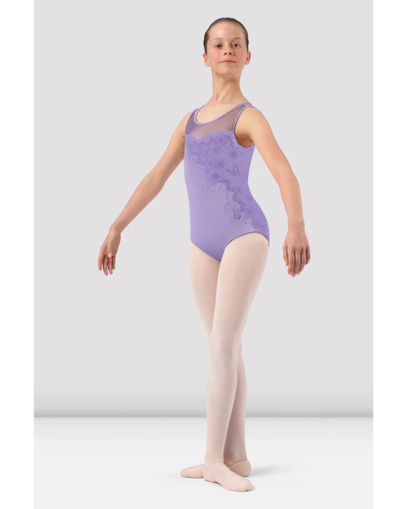 Bloch Briar Sweatheart Neck Mesh Back Lace Print Tank Leotard - CL4175 Girls - Image 3