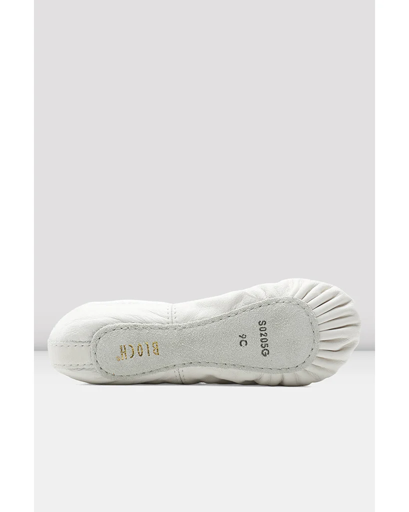 Bloch Dansoft Full Sole Leather Ballet Slippers - Bloch S0205G Kids White 1.5 C Wide - Image 2