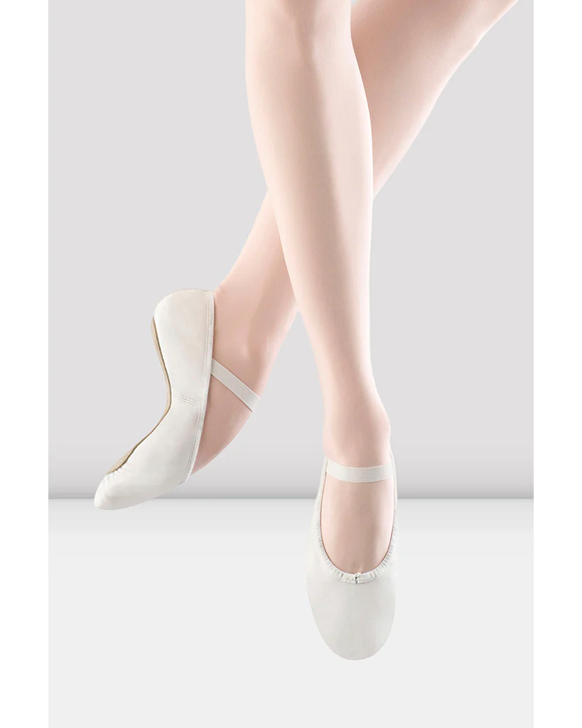 Bloch Dansoft Full Sole Leather Ballet Slippers - Bloch S0205G Kids White 1.5 C Wide - Image 3
