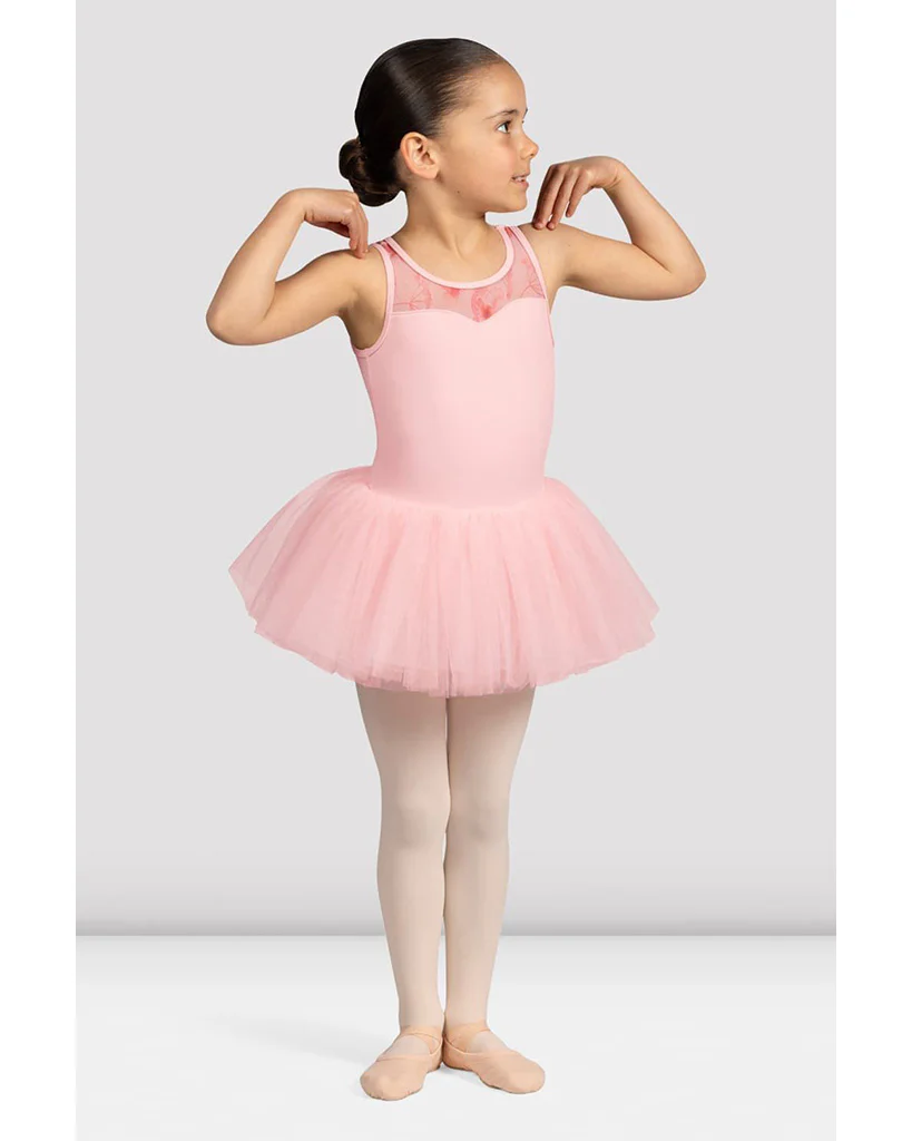 Bloch Evie Sweetheart Neck Mesh Floral Printed Back Tank Tutu Dress - CL5235 Girls