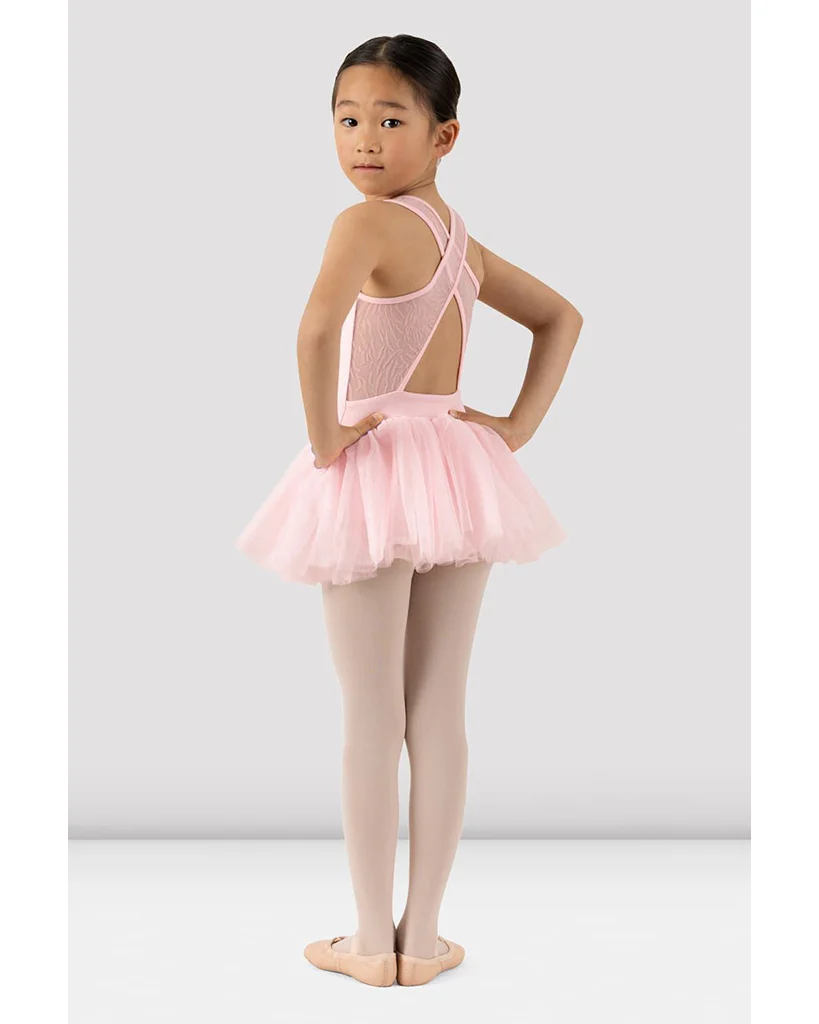 Bloch Gabrielle Scoop Neck Mesh Cross Back Tank Tutu Ballet Dress  - CL1055 Girls - Image 2