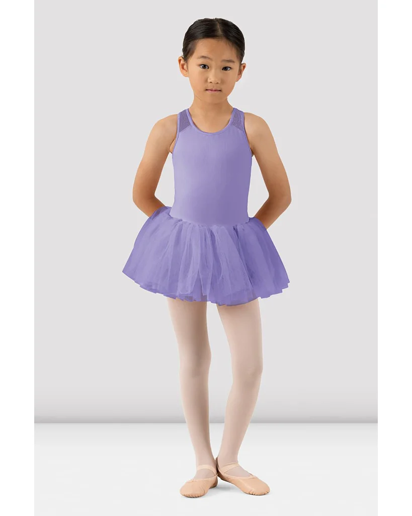 Bloch Gabrielle Scoop Neck Mesh Cross Back Tank Tutu Ballet Dress  - CL1055 Girls - Image 3