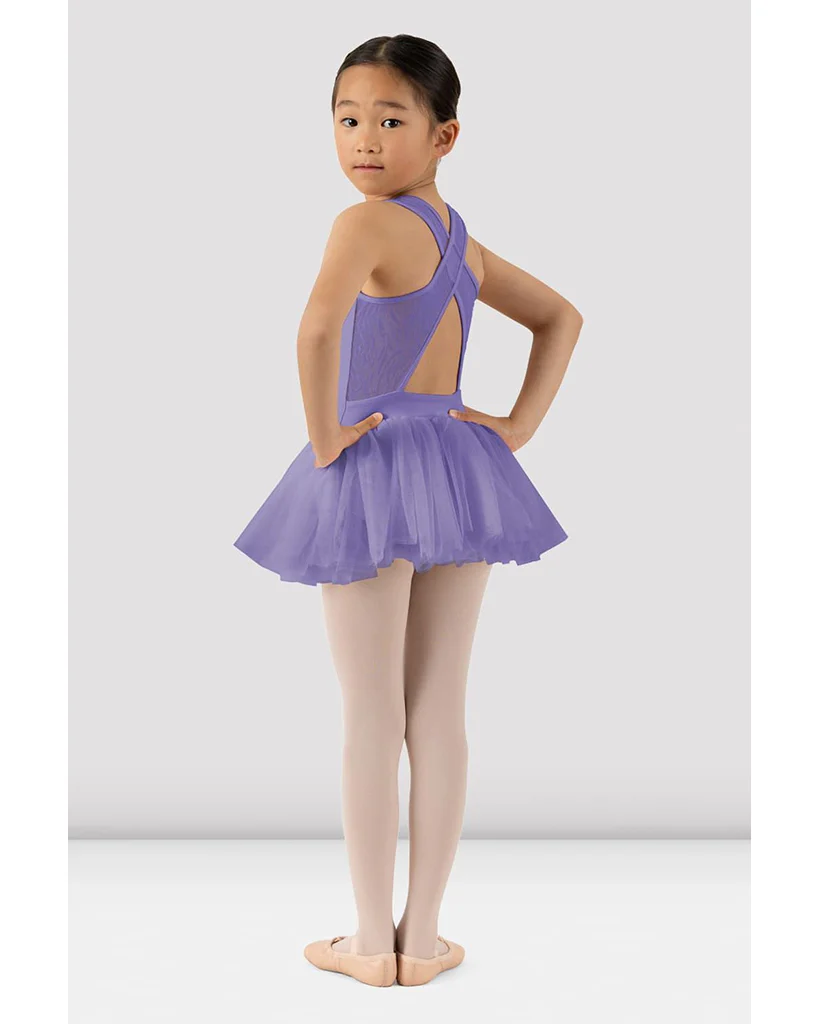 Bloch Gabrielle Scoop Neck Mesh Cross Back Tank Tutu Ballet Dress  - CL1055 Girls - Image 4