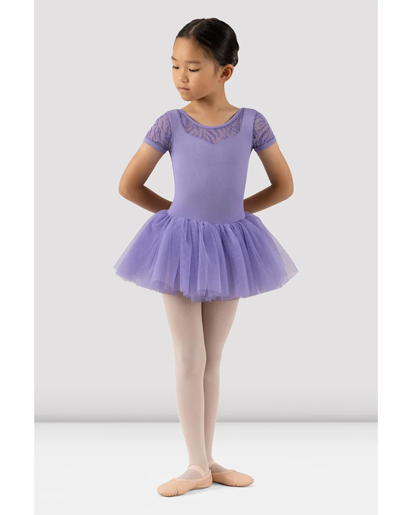 Bloch Holly Scoop Neck Mesh Detail Cap Sleeve Tutu Ballet Dress  - CL3332 Girls - Image 3