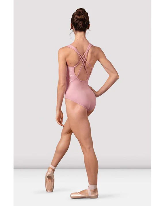 Bloch Kira Scoop Neck Delicate Floral Double Strap Cross Back Tank Leotard -  L50007 Womens - Image 3