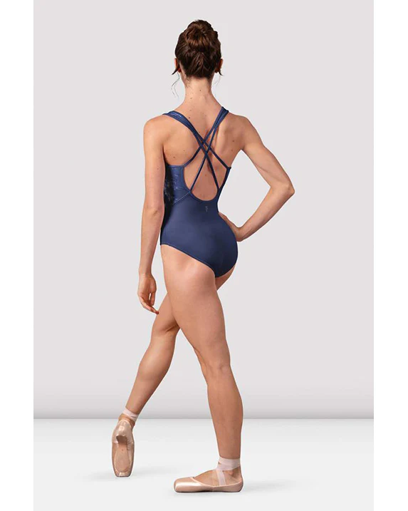 Bloch Kira Scoop Neck Delicate Floral Double Strap Cross Back Tank Leotard -  L50007 Womens - Image 6