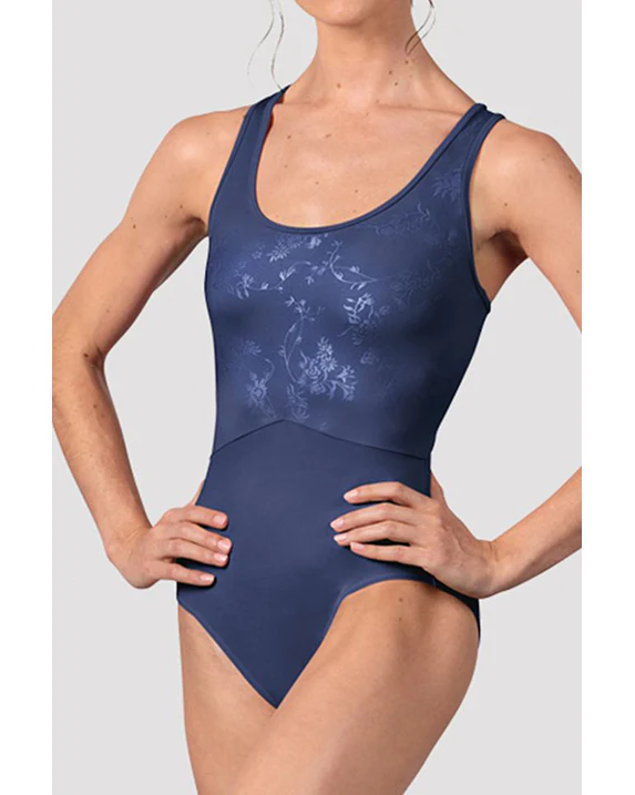 Bloch Kira Scoop Neck Delicate Floral Double Strap Cross Back Tank Leotard -  L50007 Womens - Image 7