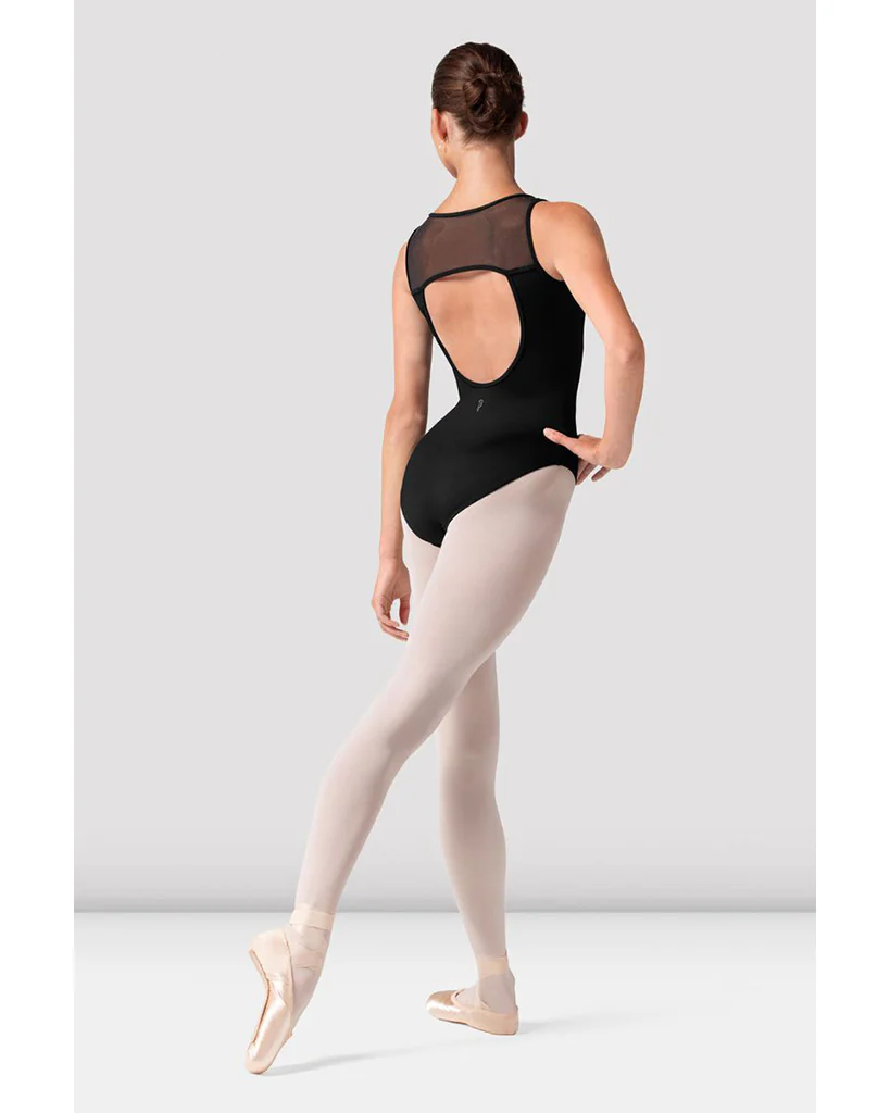 Bloch Layla Square Neck Open Mesh Back Tank Leotard - L50003B Womens - Black - Image 2