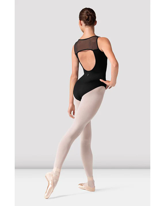 Bloch Layla Square Neck Open Mesh Back Tank Leotard - TWL50003B Girls - Black - Image 2