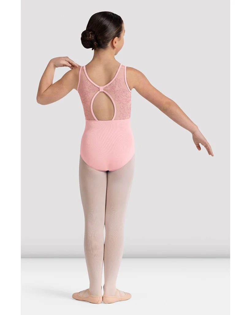 Bloch Lulu Sweetheart Neck Floral Embroidered Mesh Back Tank Leotard - CL50005 Girls - Image 2