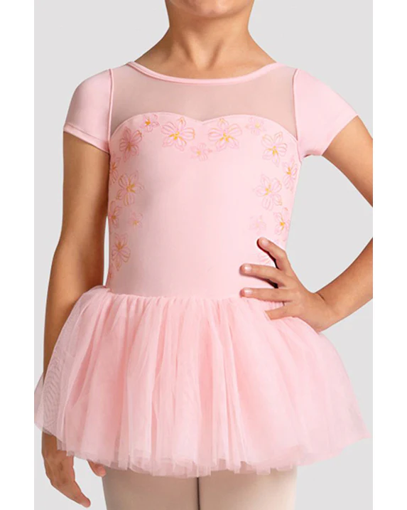 Bloch Sharon Sweetheart Neck Metallic Floral Mesh Cross Back Cap Sleeve Tutu Ballet Dress - CL20007 Girls - Image 3