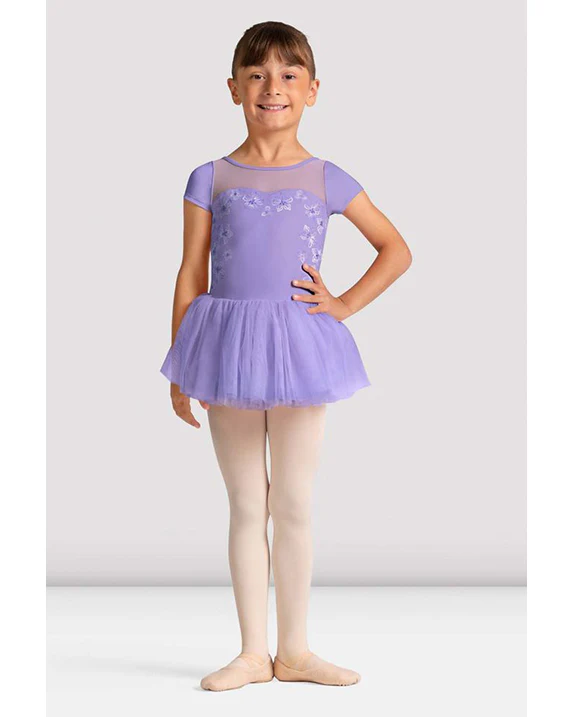 Bloch Sharon Sweetheart Neck Metallic Floral Mesh Cross Back Cap Sleeve Tutu Ballet Dress - CL20007 Girls - Image 4