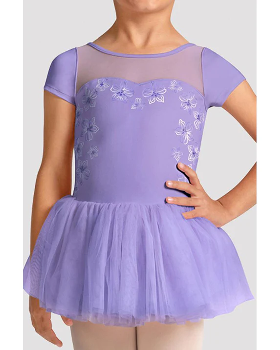 Bloch Sharon Sweetheart Neck Metallic Floral Mesh Cross Back Cap Sleeve Tutu Ballet Dress - CL20007 Girls - Image 6