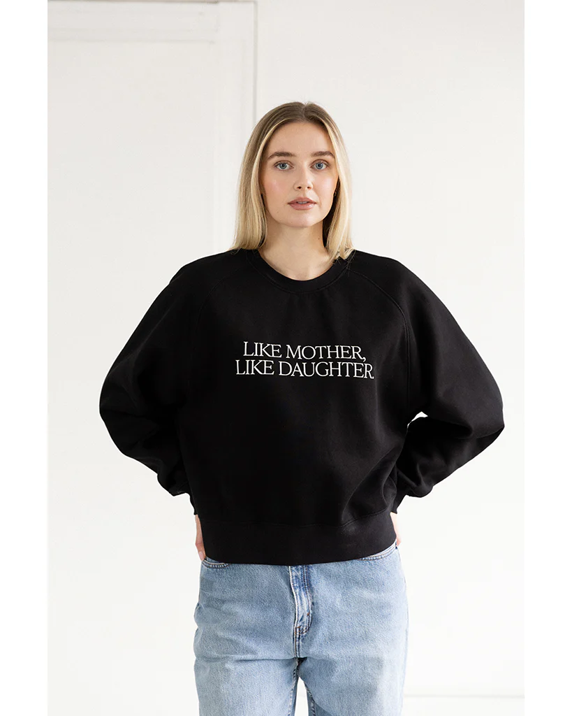 Brunette the Label Mother Daughter Cousin Crew Sweatshirt - Womens - Black / White
