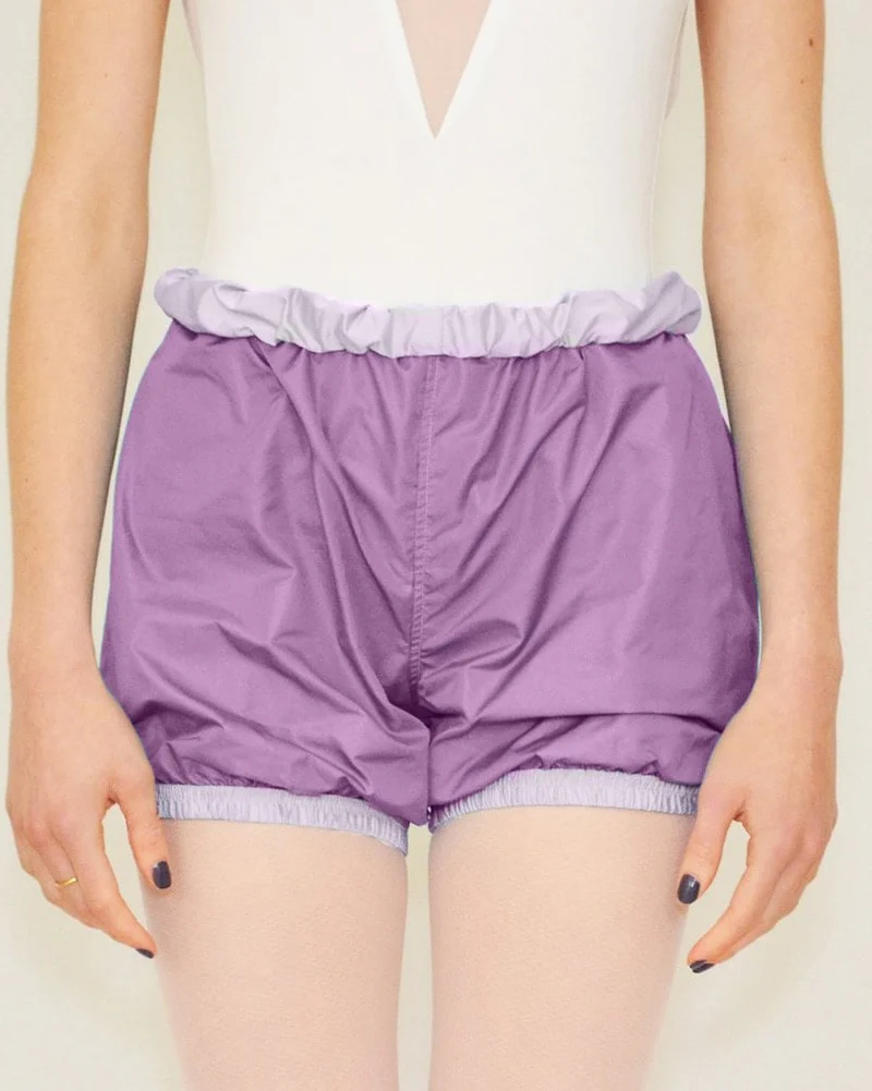Bullet Pointe Ripstop Reversible Warmup Dance Shorts - Womens - Purple Cloud/Plum - Image 2