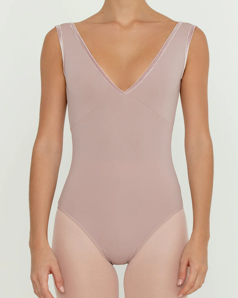 Bullet Pointe Velvet Trim Tank Leotard - Womens - Image 4