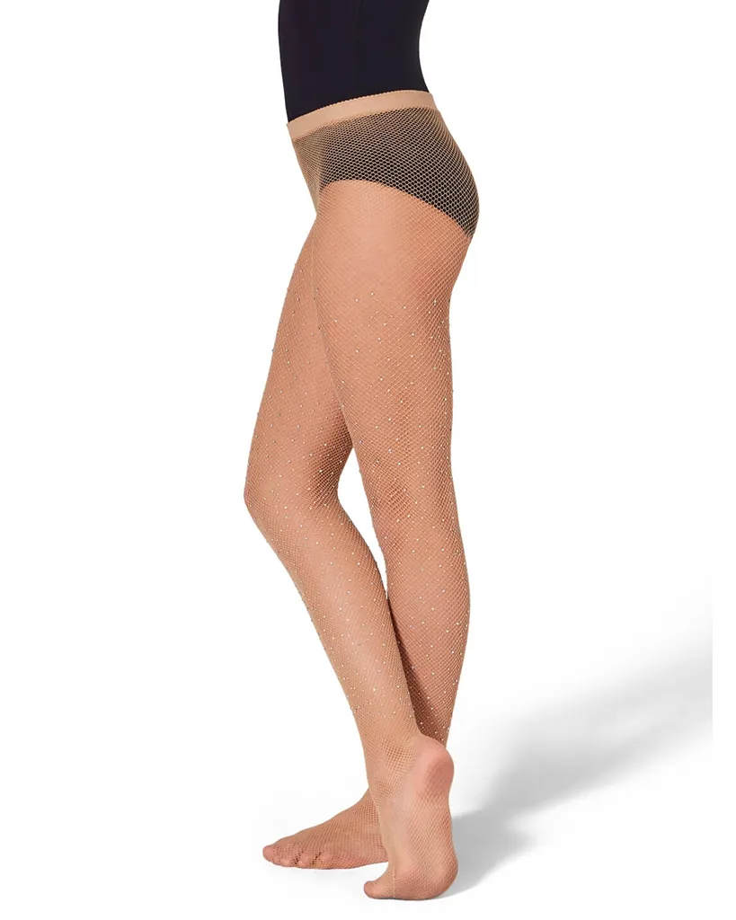 Capezio Professional All-Over Rhinestone Fishnet Dance Tights - 3505C Girls - Image 4