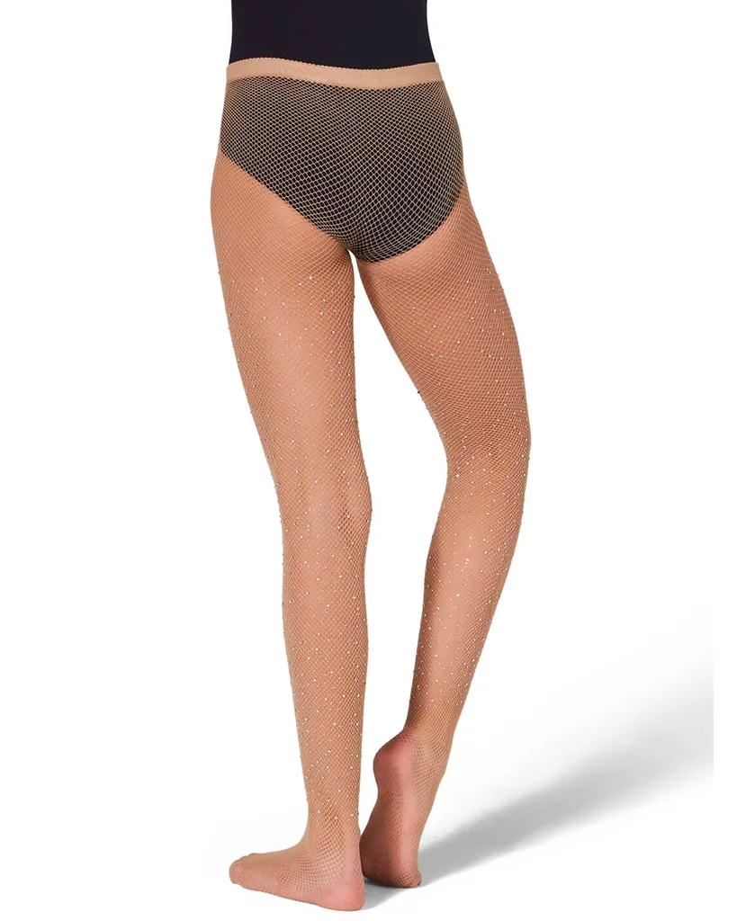 Capezio Professional All-Over Rhinestone Fishnet Dance Tights - 3505C Girls - Image 5