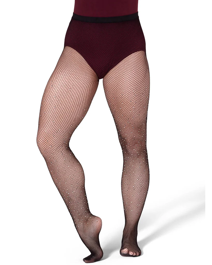 Capezio Professional All-Over Rhinestone Fishnet Dance Tights - 3505W Womens - Image 2