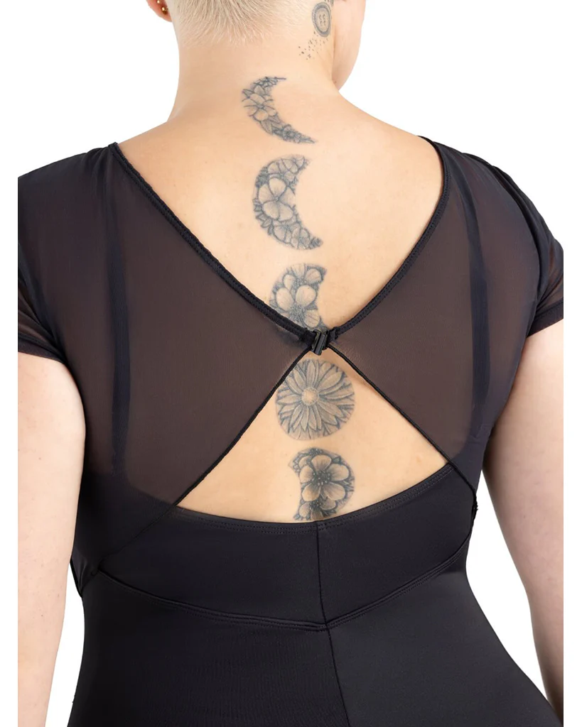 Capezio Sundown V Neck Mesh Overlay Short Sleeve Leotard - 12242W Womens - Image 2
