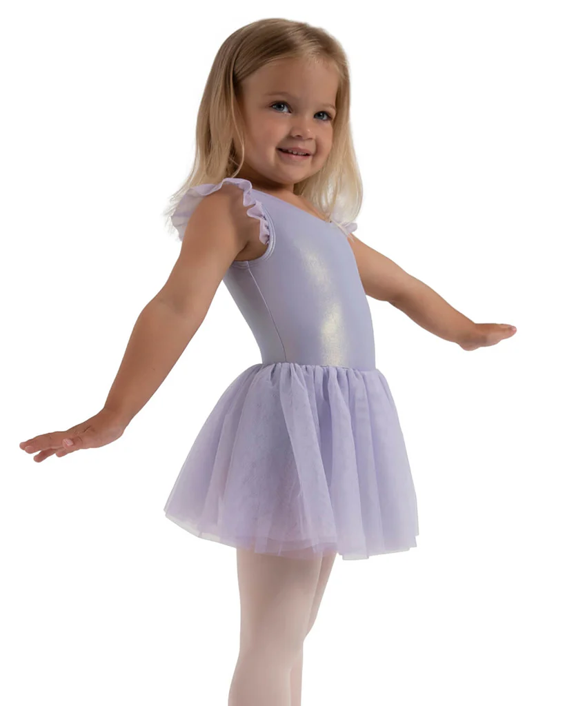 Capezio Wanderlust Voyage Metallic Flutter Sleeve Tank Tutu Ballet Dress - 12283C Girls - Image 7