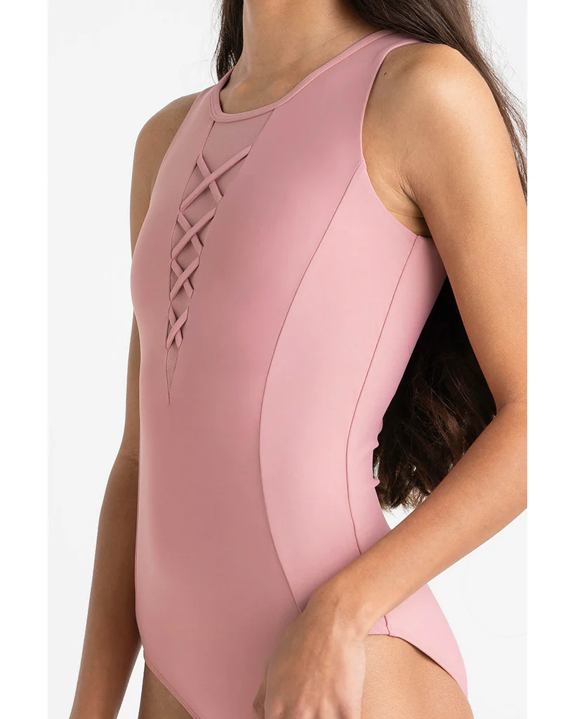 Every Turn Foundation Mesh Cross Detail Tank Leotard - Girls - Image 3