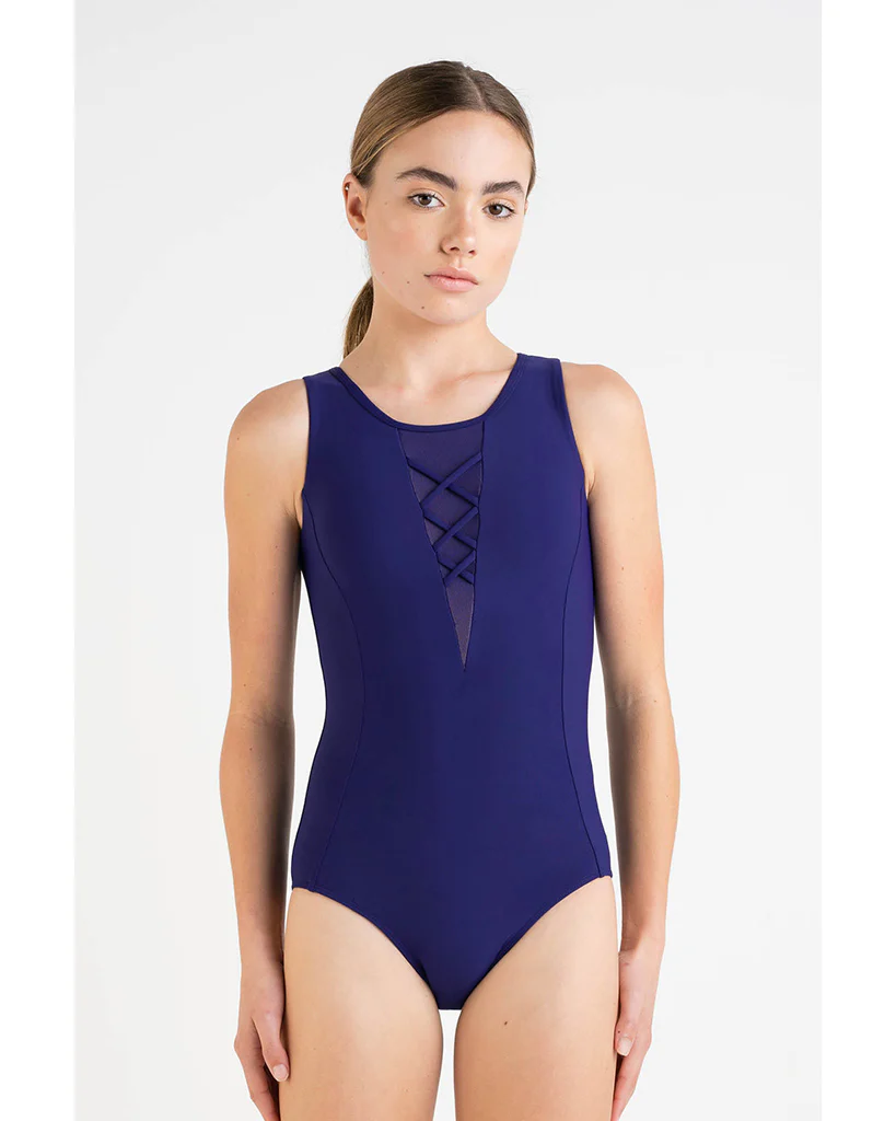 Every Turn Foundation Mesh Cross Detail Tank Leotard - Girls - Image 4