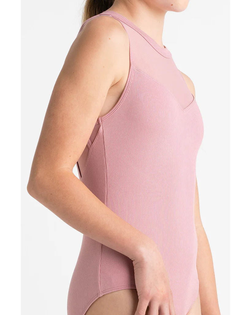 Every Turn Gwen Mesh Front Strappy Back Tank Leotard - Girls - Image 2