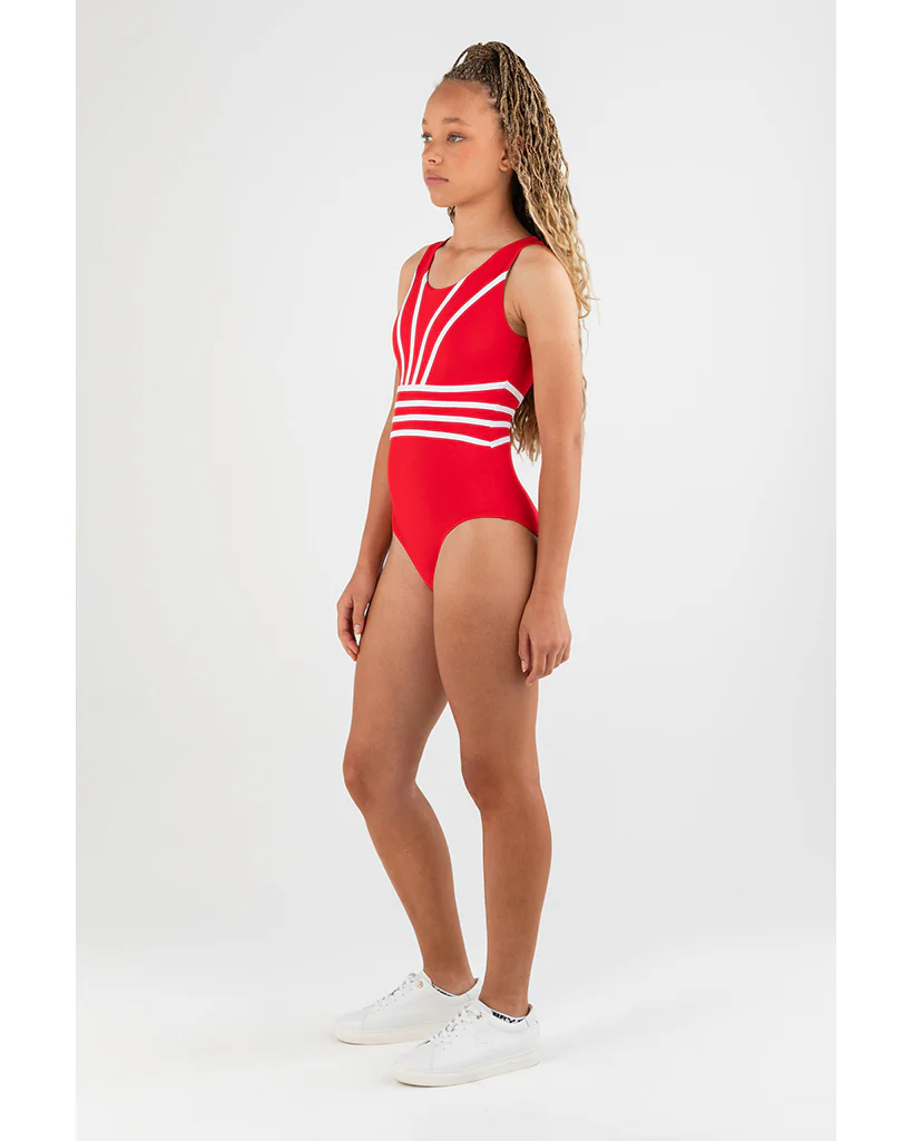 Every Turn Soul Sister Tank Leotard - Girls - Fireball Red - Image 5