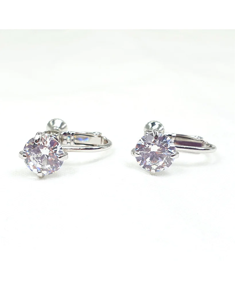 FH2 8mm Dance Competition Clip-On Rhinestone Earrings
