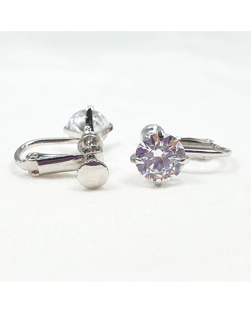 FH2 8mm Dance Competition Clip-On Rhinestone Earrings - Image 2