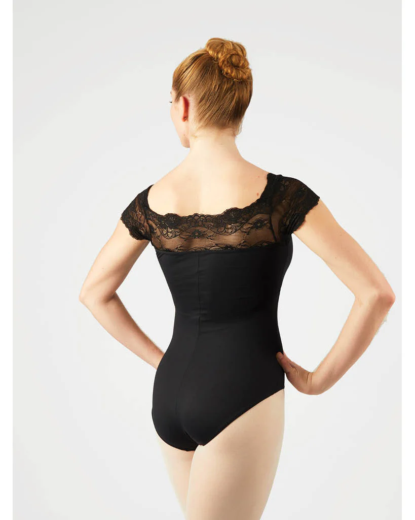 Gaynor Minden Sarabande Lace Short Sleeve Leotard - Womens - Image 2