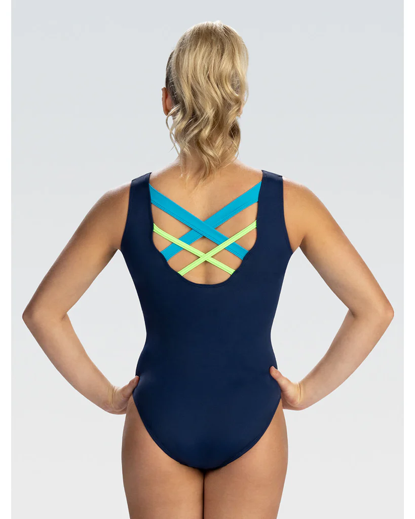 GK Elite Determined Dream Gymnastic Tank Leotard - 3922 Womens - Navy - Image 2