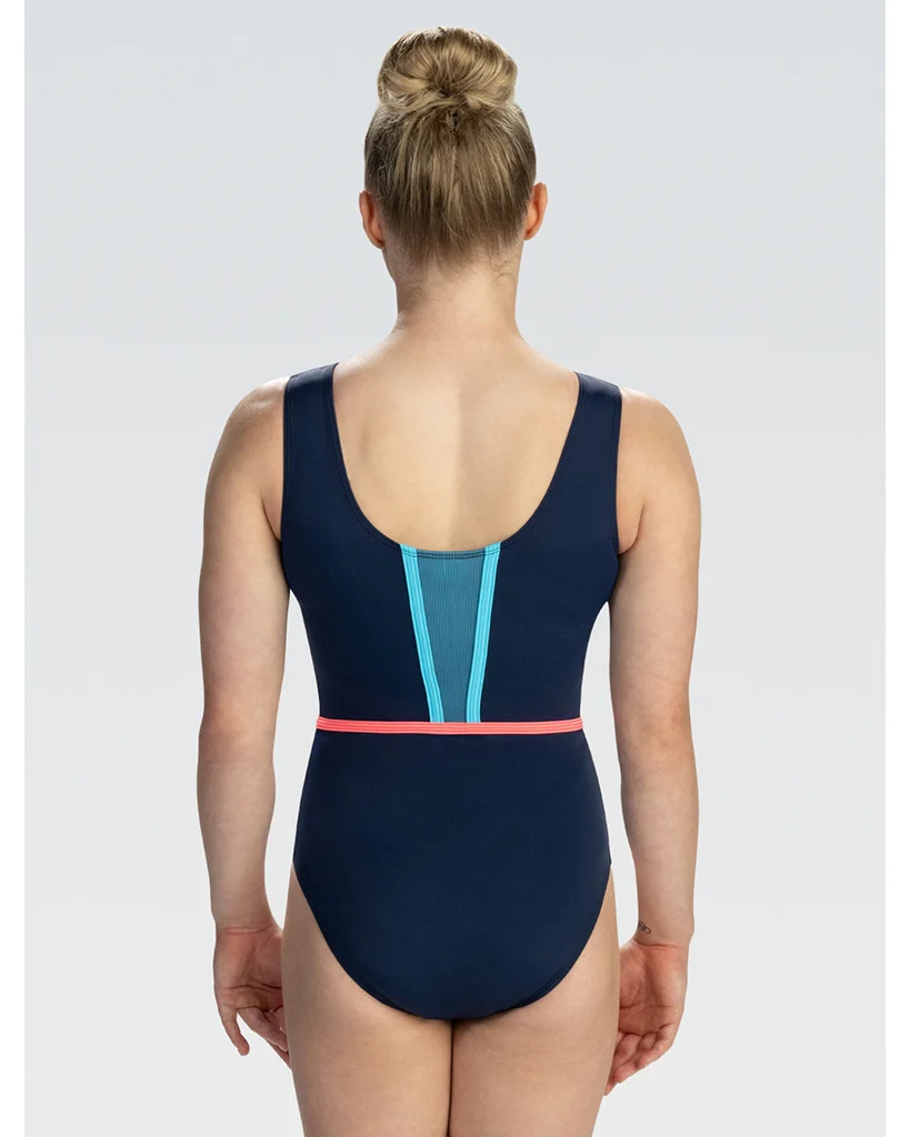 GK Elite Jade Carey Only Up Gymnastic Tank Leotard - E4948C Girls - Navy - Image 2