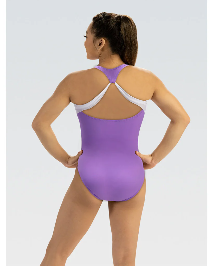 GK Elite Suni Lee Midnight Glow Printed Gymnastic Tank Leotard - E5087C Girls - Airbrush Print - Image 2