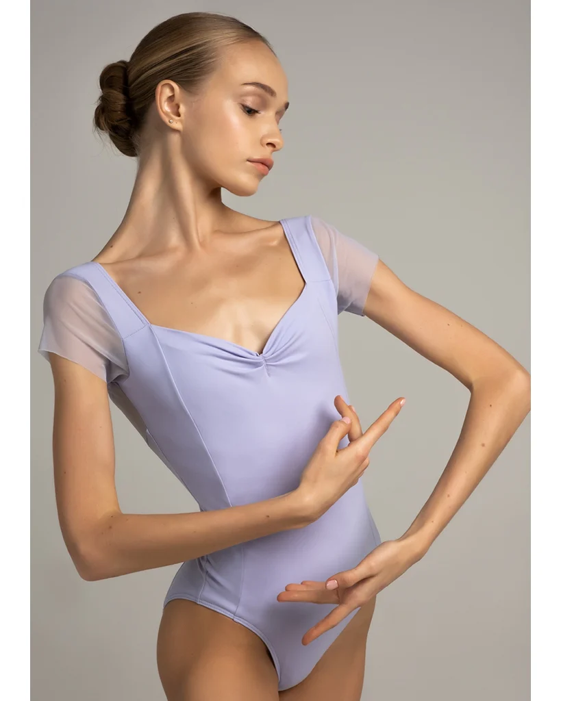 Grishko Effie Pinch Front Scoop Back Mesh Cap Sleeve Leotard - DAD2003/2MP Girls