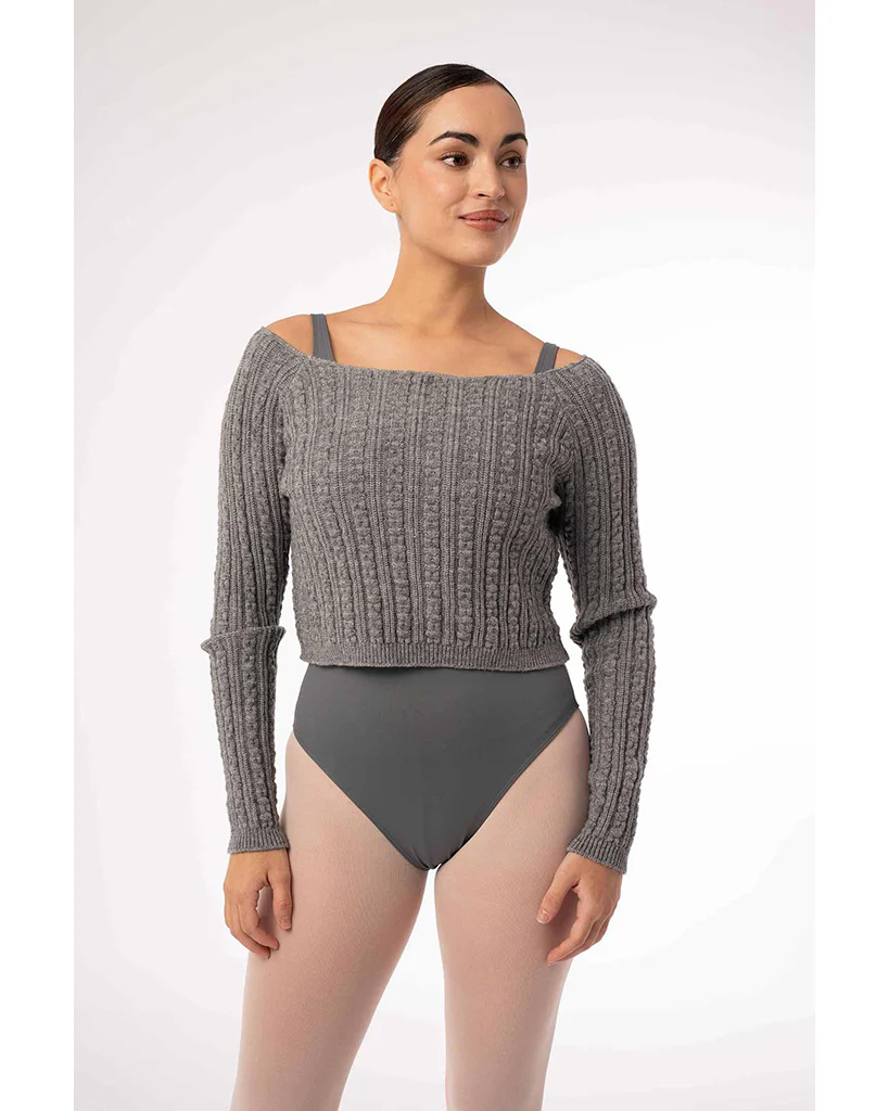 Intermezzo Fedora Boat Neck Knitted Cropped Raglan Long Sleeve Sweater - 6646 Womens - Image 3