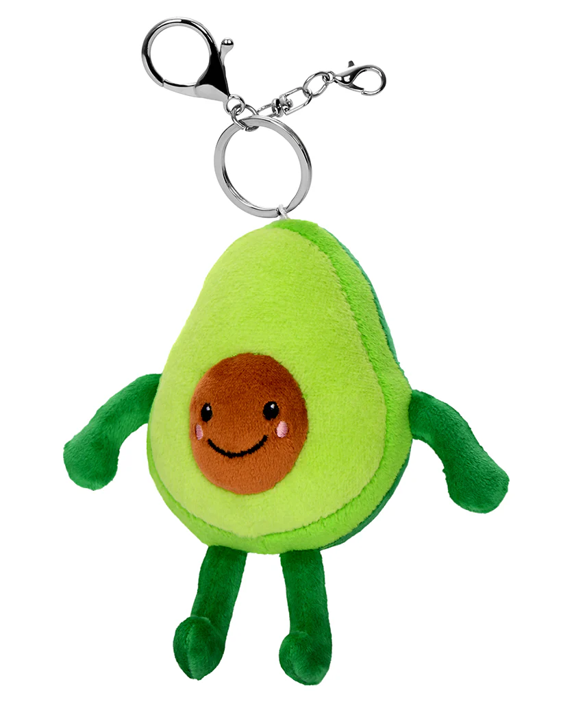iscream Furry and Fleece Bag Buddy Plush Keychain - 860584 - Smiling Avocado - Image 2