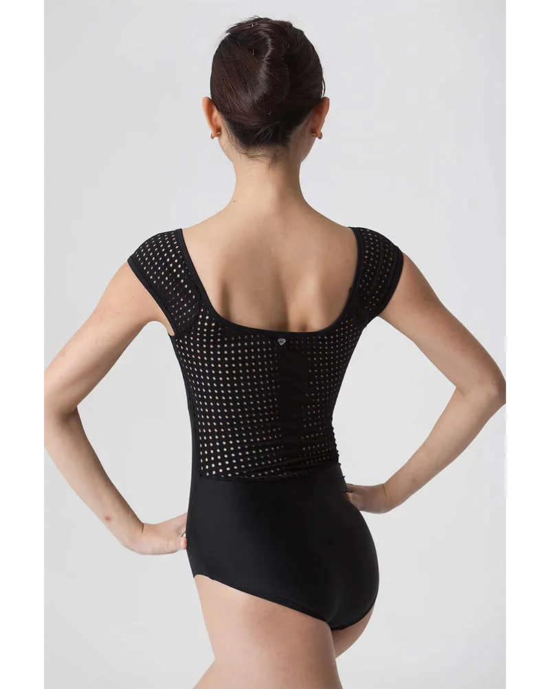 Jule Dancewear Cabochon Dot Mesh Short Sleeve Leotard - Womens - Black - Image 2